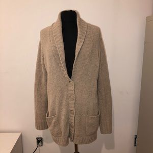Oversized Beige Cardigan